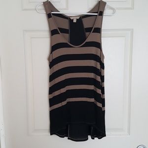 Banana republic tan and black stripe top